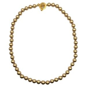 Vintage Carolee Hand-Knotted Matte Champagne Gold Tone Glass‎ Faux Pearls